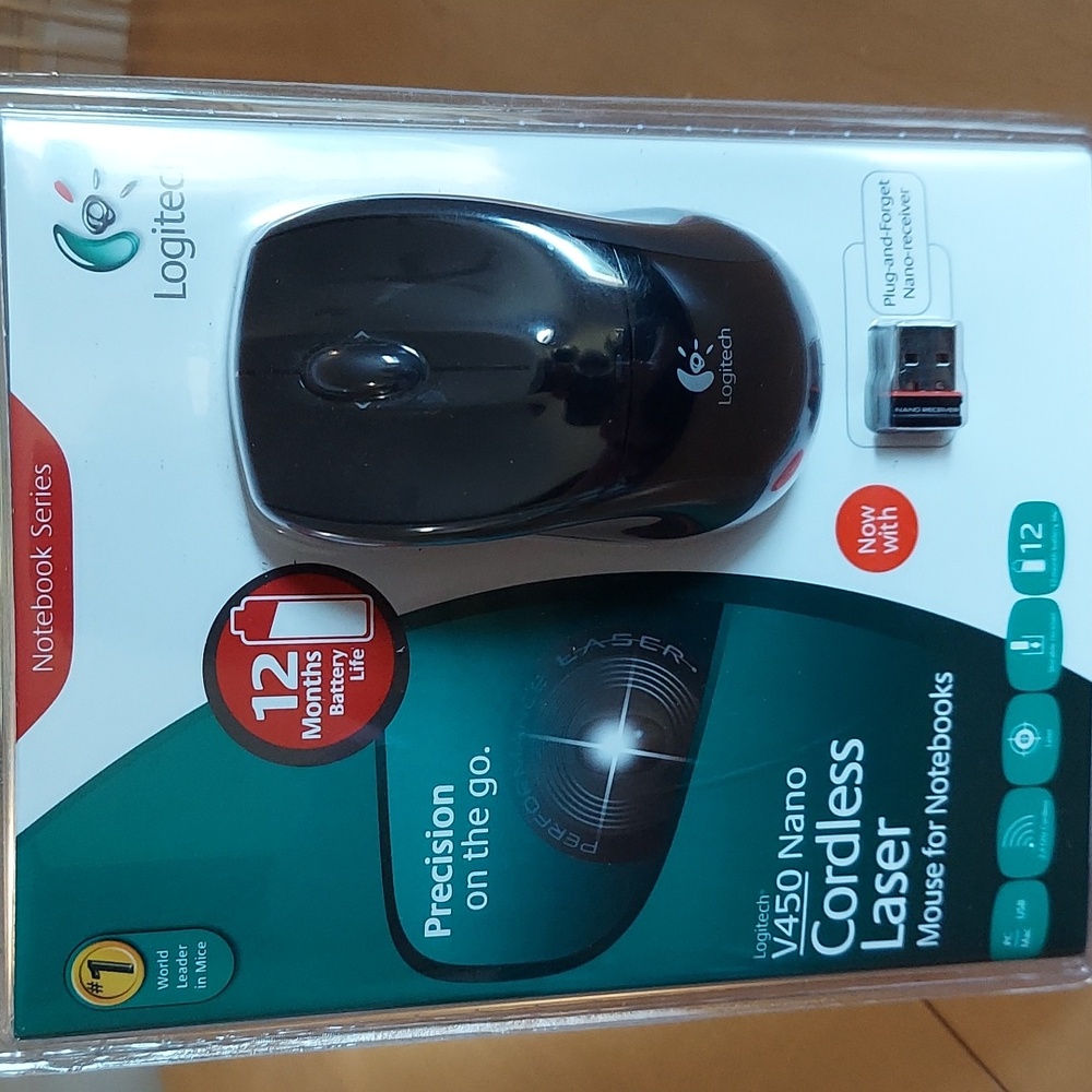 Logitech V450 Nano Cordless Laser Mouse for Notebooks NEW!